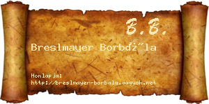 Breslmayer Borbála névjegykártya